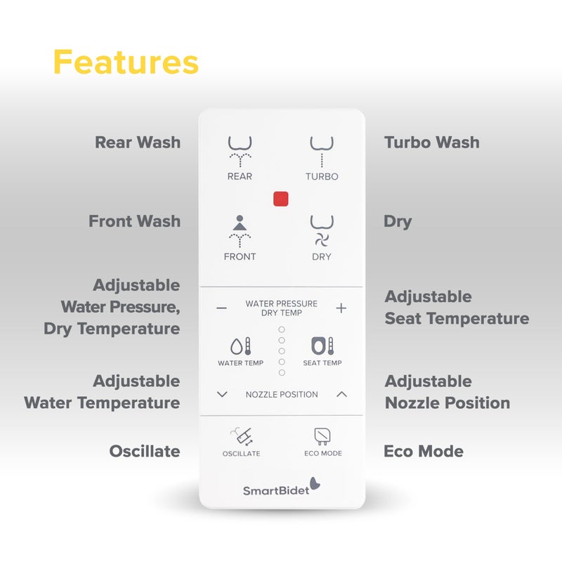 SmartBidet Remote Control Replacement for the SB-1000 Bidet Electronic Toilet Seat Remote - Image 5